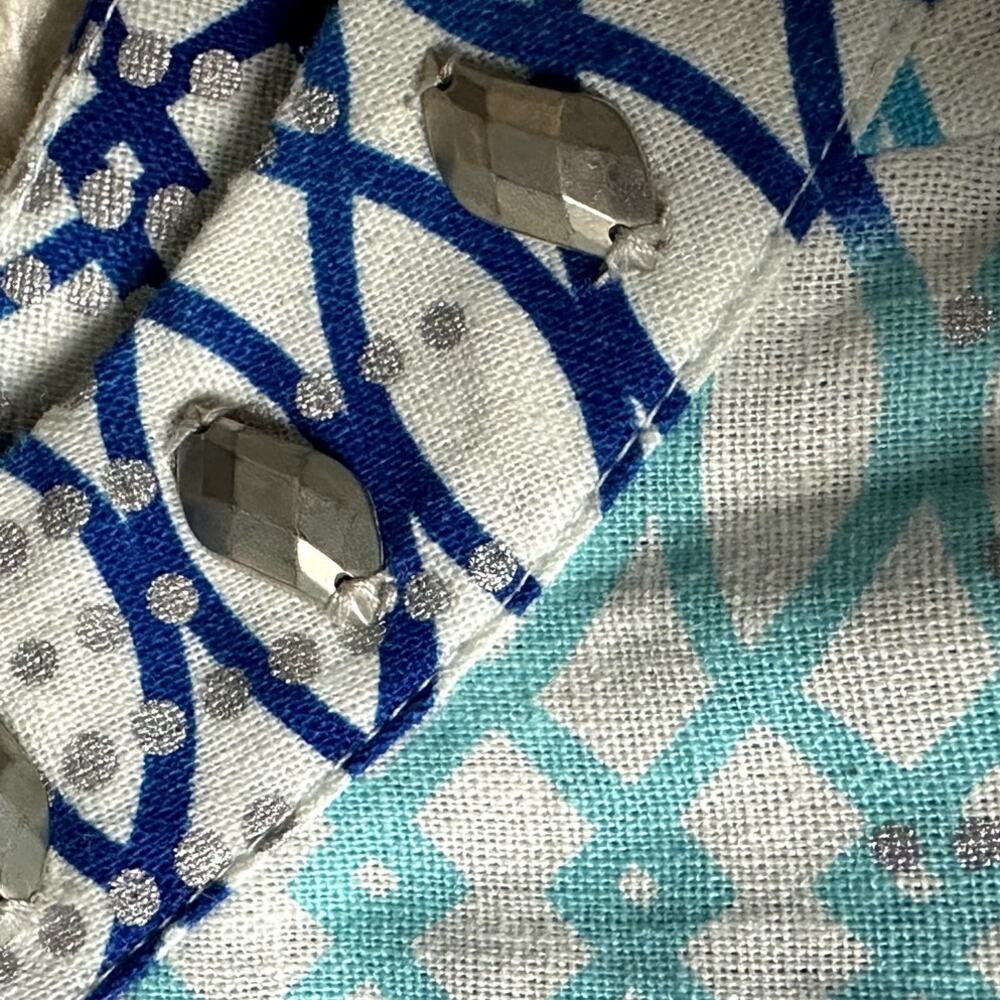 Maggie Barnes Linen Blend Blues Silver Cardigan Open Jacket Women Sz 3X (26/28) - Picture 11 of 11